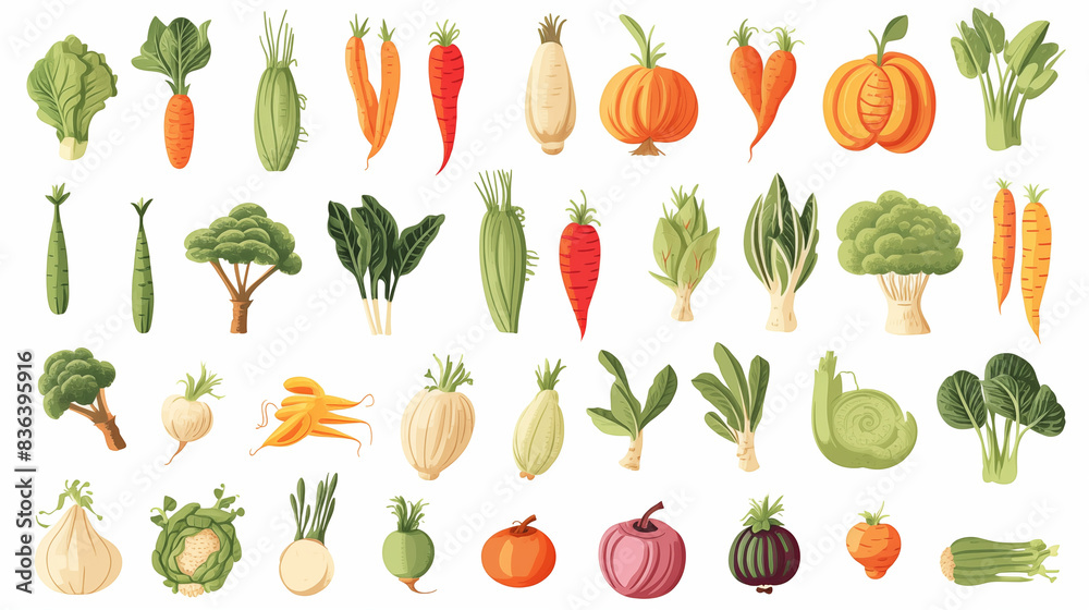 Set d'illustration vectorielle de légumes. Légumes verts, légumineuse, crudité. Aliments sains, nourriture, frais. Pour conception et création graphique. Set d'illustration vectorielle de légumes. Légumes verts, légumineuse, crudité. Aliments sains, nourriture, frais. Pour conception et création graphique.