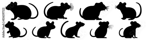 Mouse rat silhouette set vector design big pack of illustration and icon