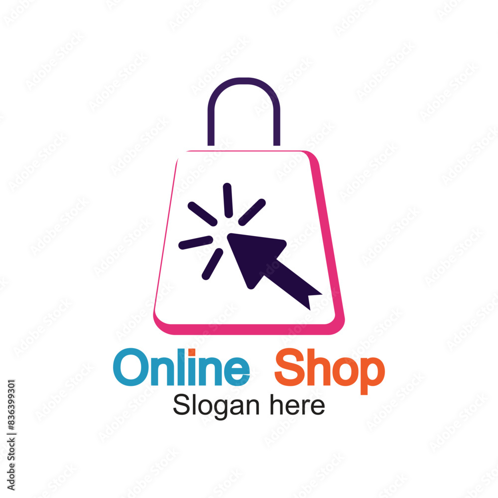 Online shop logo design simple concept Premium vector Online shop logo design simple concept Premium vector