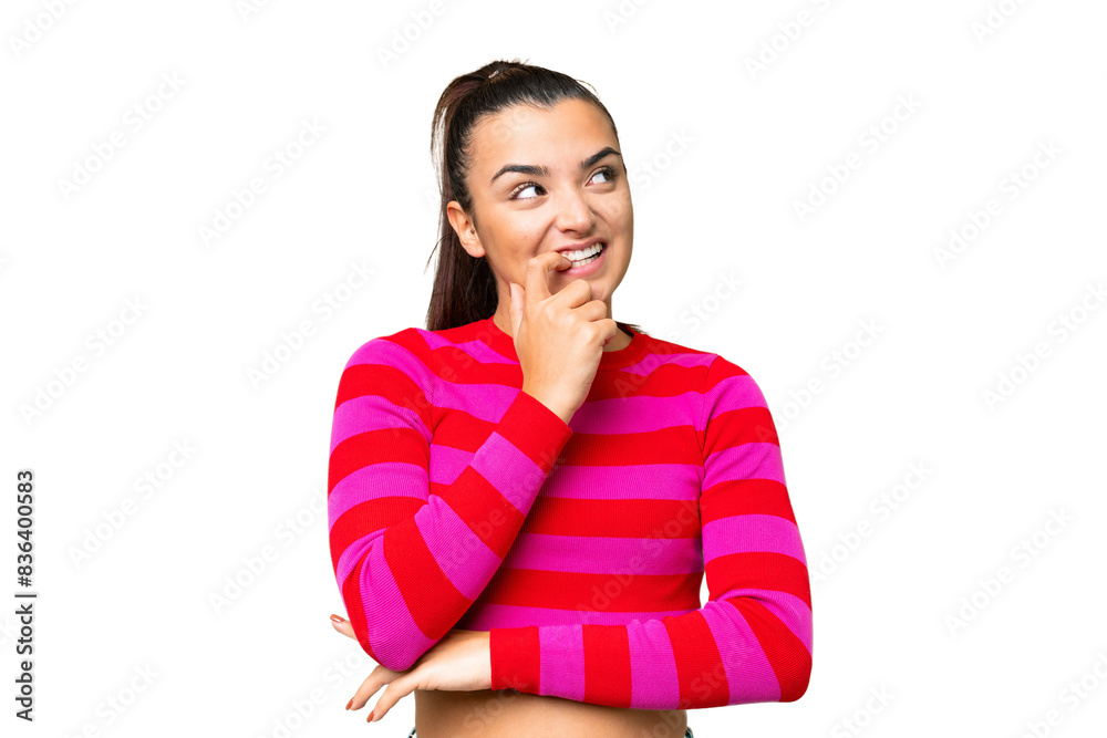 Young beauty woman over isolated chroma key background nervous and scared Young beauty woman over isolated chroma key background nervous and scared