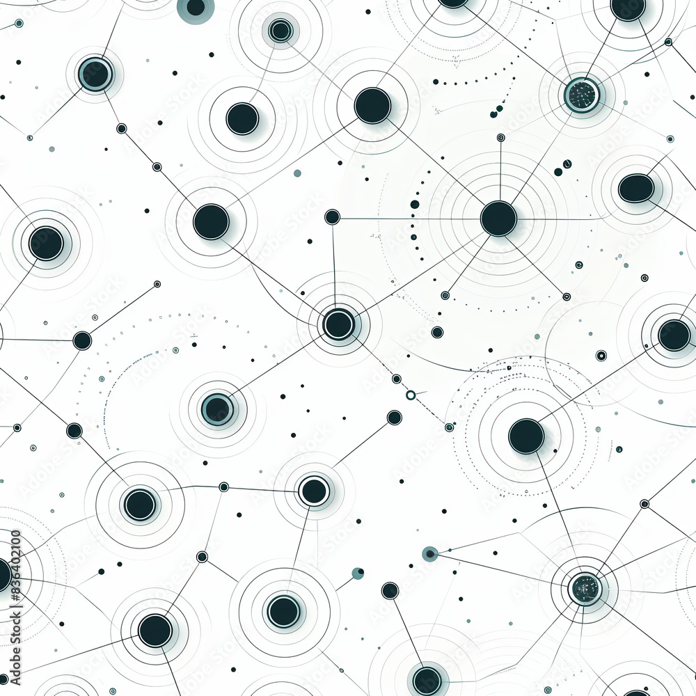 Pattern of neural network, grid with connected dots and circles on white background. Big data technology concept design in the style of web banner, poster, presentation. illustration. Pattern of neural network, grid with connected dots and circles on white background. Big data technology concept design in the style of web banner, poster, presentation. illustration.