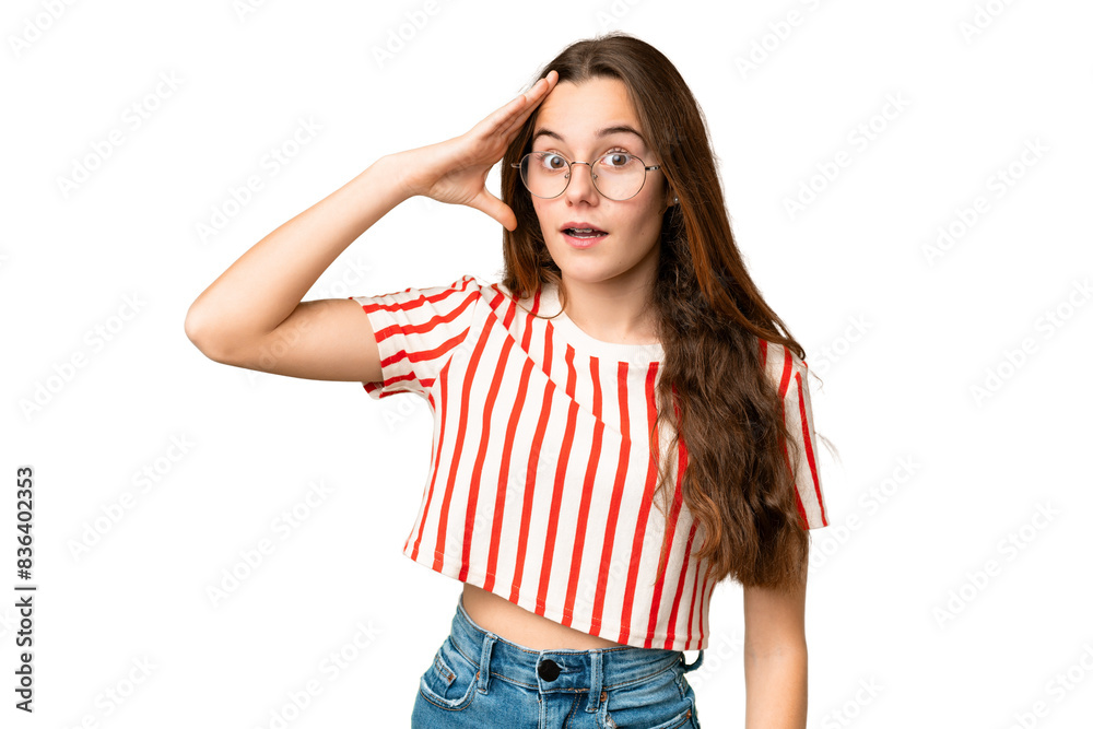 Teenager girl over isolated chroma key background has realized something and intending the solution Teenager girl over isolated chroma key background has realized something and intending the solution