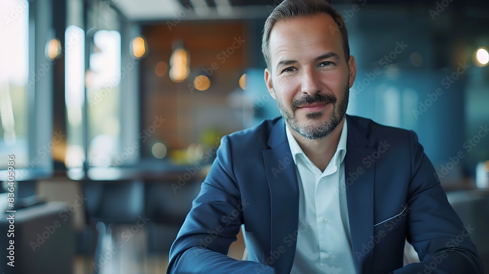Confident businessman in modern office setting. Professional portrait. Business attire highlighted. Ideal for corporate materials and presentations. AI. Confident businessman in modern office setting. Professional portrait. Business attire highlighted. Ideal for corporate materials and presentations. AI.