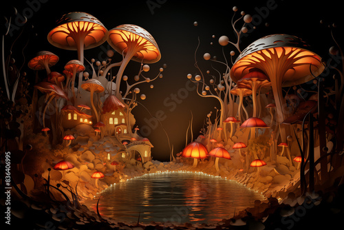 design of mushrooms fantasy creative  image