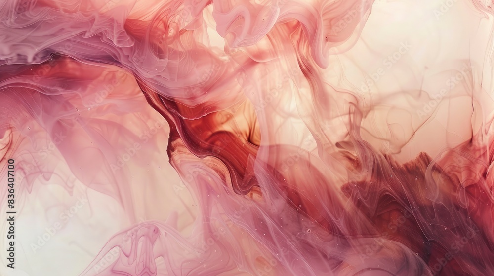 Obraz premium Cinnamon and blush paint colliding, Ink Aura, mild brilliance flows through liquid veins, family photo