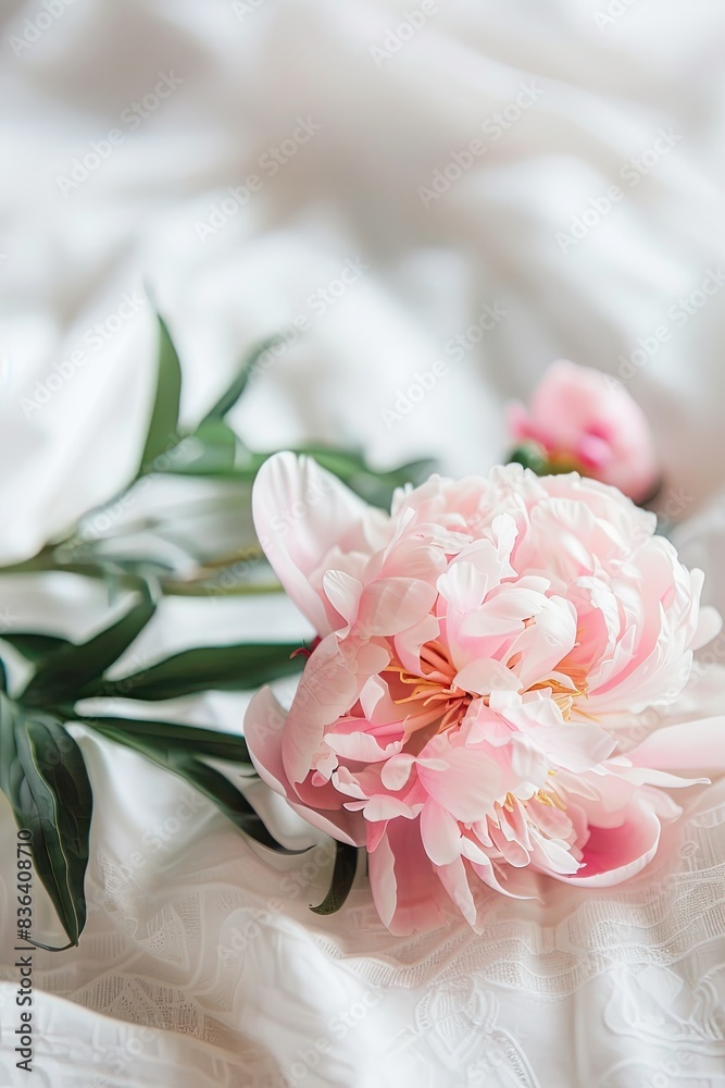 peony flowers on a white background. selective focus peony flowers on a white background. selective focus