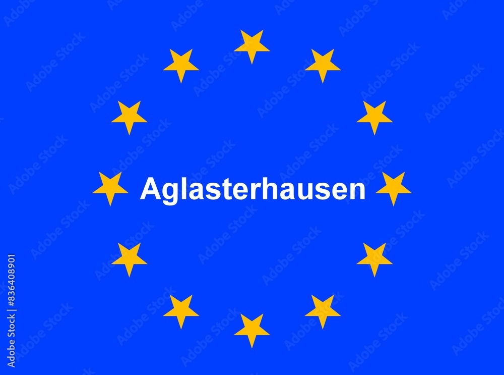 Illustration einer Europaflagge mit der Aufschrift Illustration einer Europaflagge mit der Aufschrift
