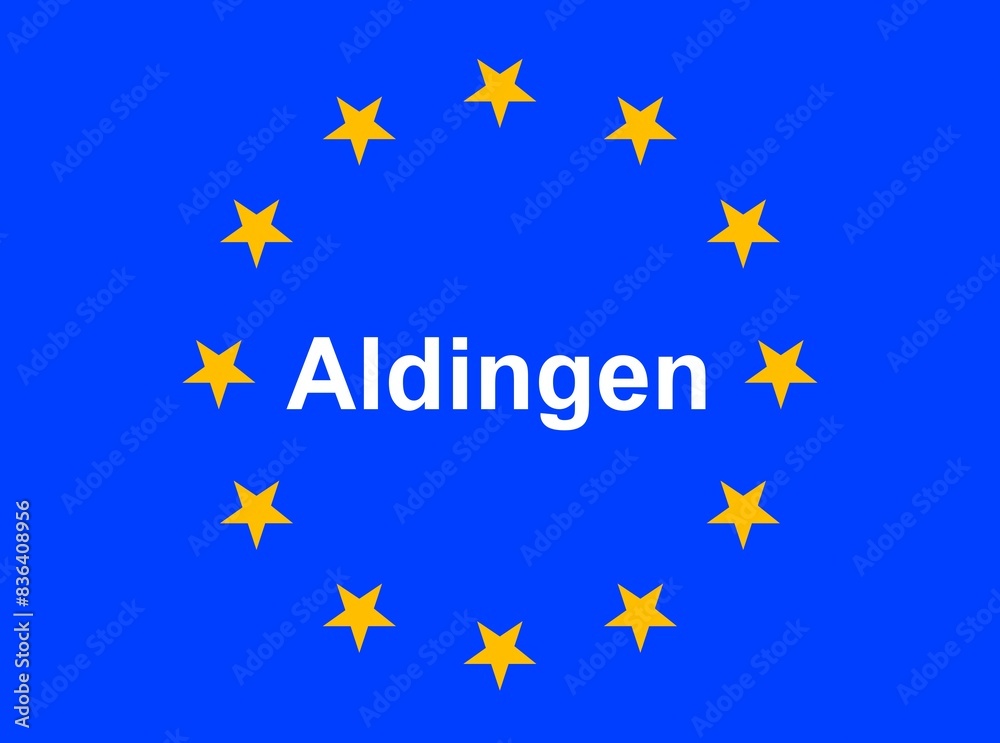 Illustration einer Europaflagge mit der Aufschrift Illustration einer Europaflagge mit der Aufschrift