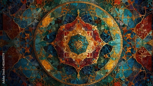 mesmerizing Islamic abstract background, geometric pattern 