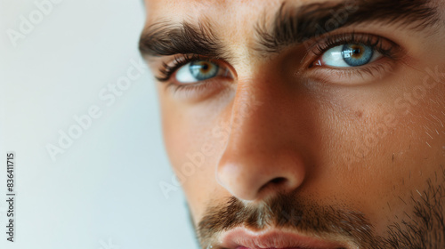 A young beautiful man close up