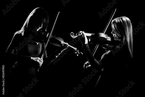 Violin player violinist classical string duet music concert