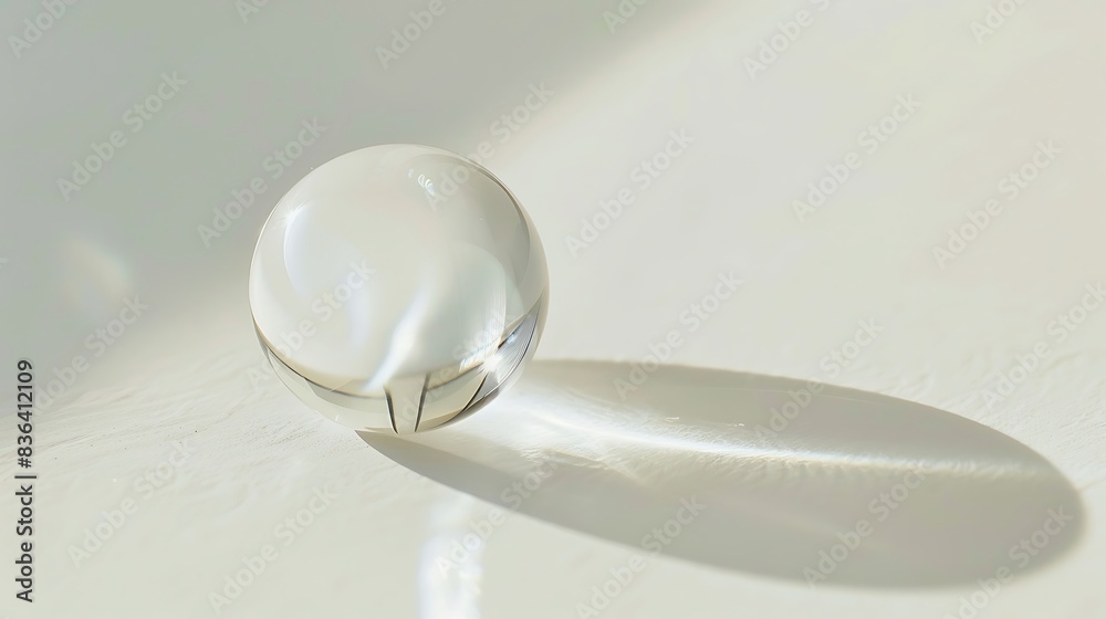 High-detail oil droplet, round and clear, on a smooth white surface. High-detail oil droplet, round and clear, on a smooth white surface.