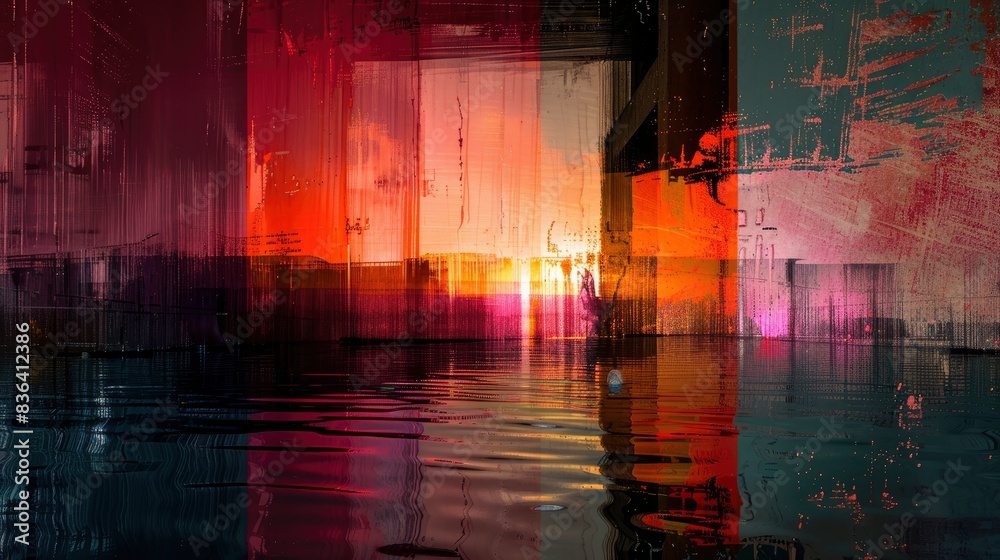 Maroon and peach paint mixing, Ink Melodies, soft glow pulses from watery channels, architectural photo Maroon and peach paint mixing, Ink Melodies, soft glow pulses from watery channels, architectural photo