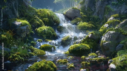 Fresh water from the mountains and moss covered stones