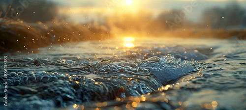 A close-up of nature geyser water, the bubbles and steam captured in stunning detail