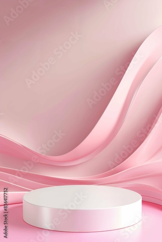 Pink Abstract Background With White Platform