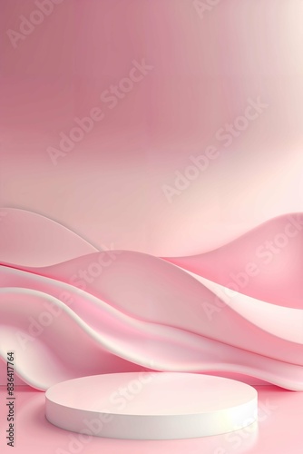 Pink Abstract Background With Platform