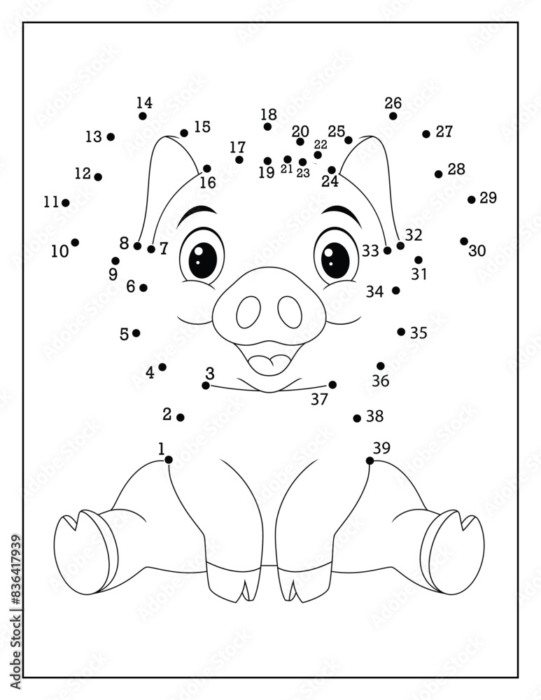 Obraz premium Animals dot to dot activity book for coloring page