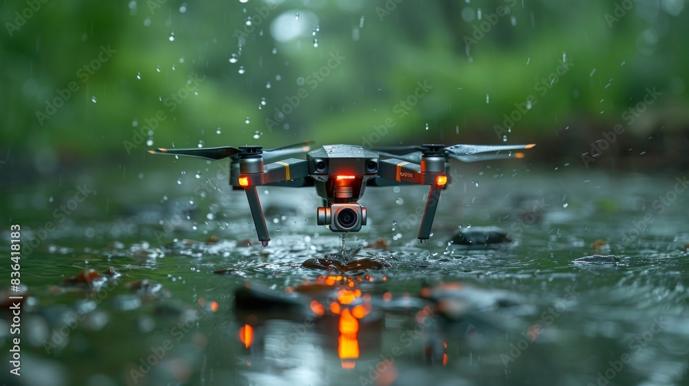Monitoring of the aquatic environment using a drone flying above the water Monitoring of the aquatic environment using a drone flying above the water