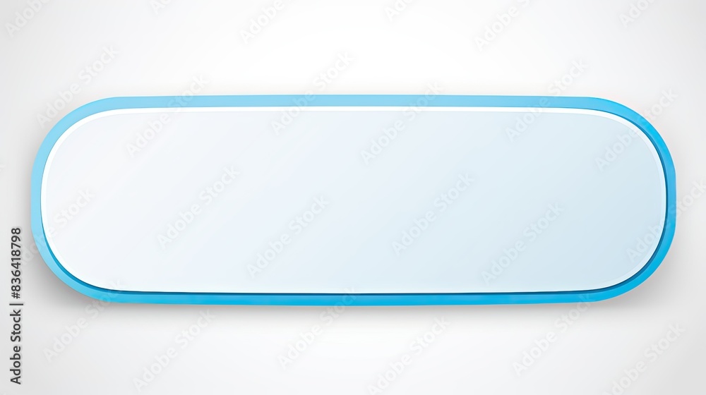vector icon of a white rectangular banner with a blue oval on the background vector icon of a white rectangular banner with a blue oval on the background