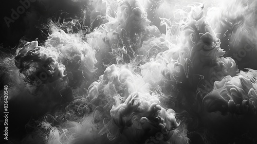 This is an effect of real smoke exploding outwards with an empty center. This is an appropriate background for a spooky Halloween theme. photo