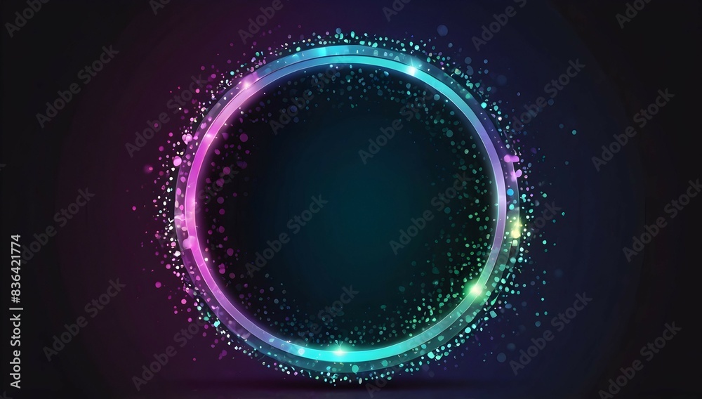 Vector illustration Pusple portal flair round circle with sparkles and glow in the dark Vector illustration Pusple portal flair round circle with sparkles and glow in the dark