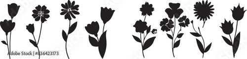 silhouette vector flower
