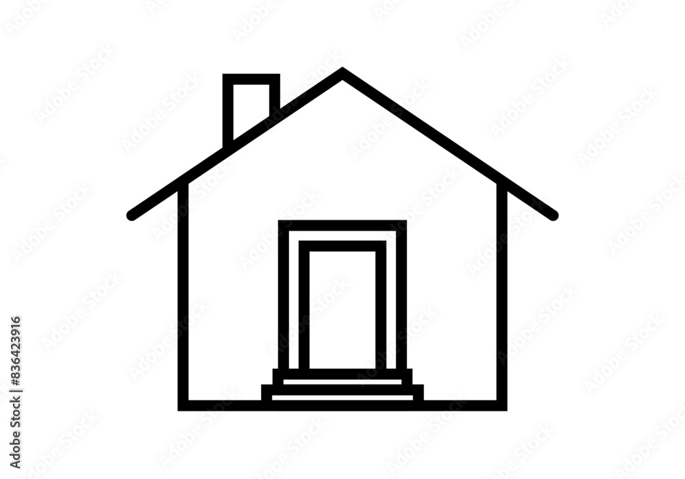 Icono negro de una casa o vivienda con chimenea Icono negro de una casa o vivienda con chimenea