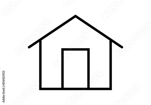 Icono negro de una casa o vivienda con chimenea