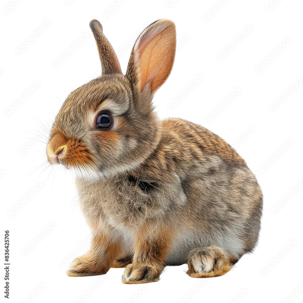 Fototapeta premium Cute bunny isolated on a transparent background