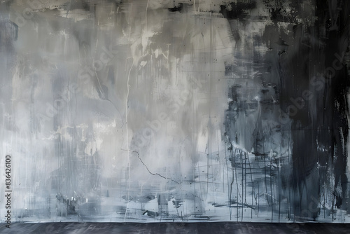 abstract dark and light grey wall with a sense of depth and mystery, evoking contemplation. generative ai