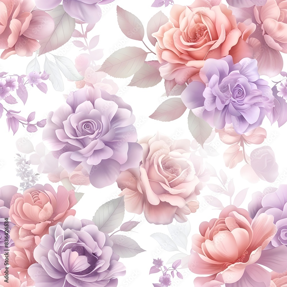 floral purple and pink flower pattern seamless wallpaper design illustration floral purple and pink flower pattern seamless wallpaper design illustration