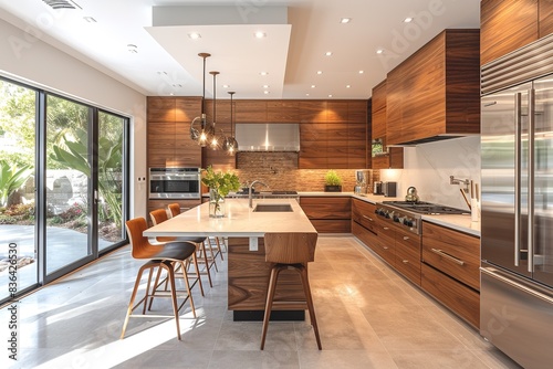 Wallpaper Mural Beautiful Mid Century Modern Kitchen Luxury Made with order. Torontodigital.ca