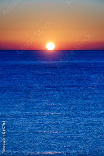 Sunrise over sea water