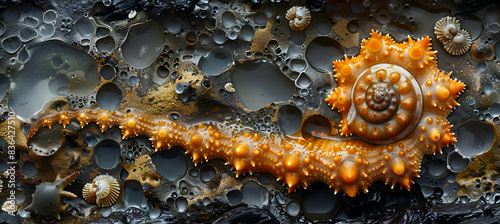 A close-up of nature tide pool creaturesand textures captured in stunning clarity photo