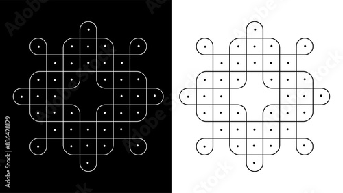 abstract kolam with dots sikku Kolam modern vector vector illustration