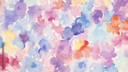 Abstract pastel watercolor summer floral background