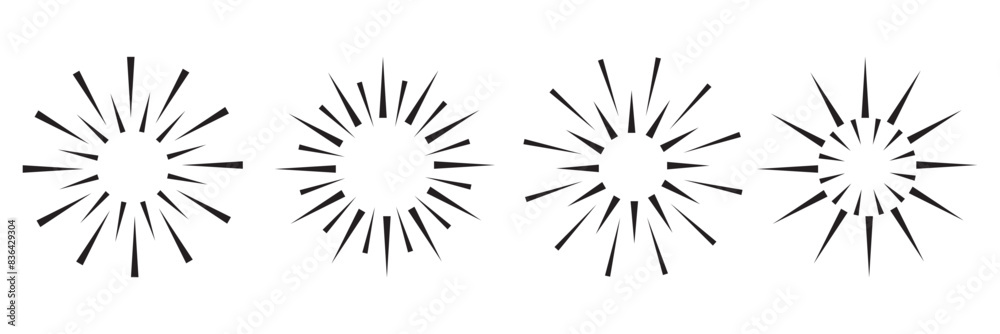 Sunburst design elements collection. Circular beams vector. Sun rise light round decoration elements. Vector illustration. Abstract line circle vector background. Sunburst radial stripes vector icons Sunburst design elements collection. Circular beams vector. Sun rise light round decoration elements. Vector illustration. Abstract line circle vector background. Sunburst radial stripes vector icons