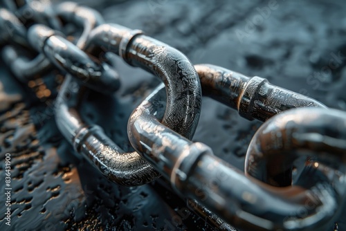 A detailed view of a chain lying on a surface