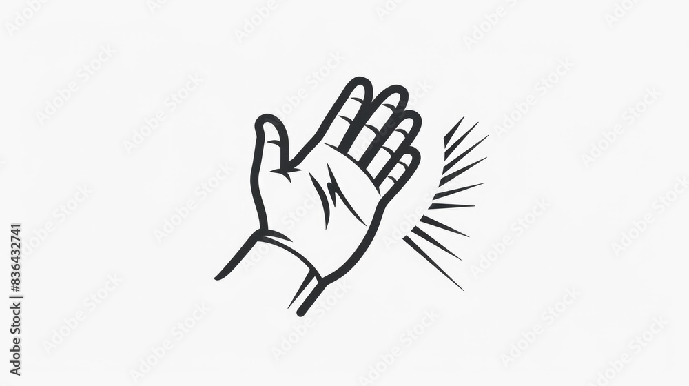 A simple illustration of a human hand grasping an item, created in monochrome colors A simple illustration of a human hand grasping an item, created in monochrome colors