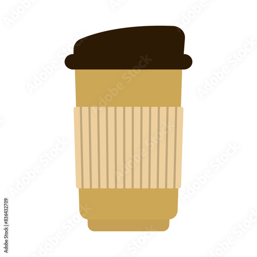 Hot and cold coffee beverage. Different types of drinks set. Espresso, americano cup, cappuccino and latte in paper mug, iced macchiato in glass. Flat vector illustrations isolated on white background