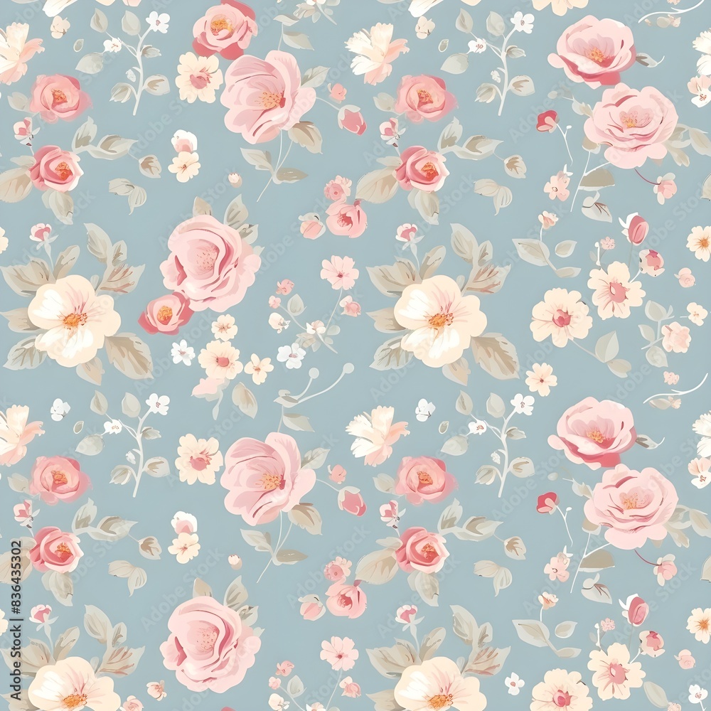 floral garden bloom flower pattern seamless wallpaper design illustration ornament decor