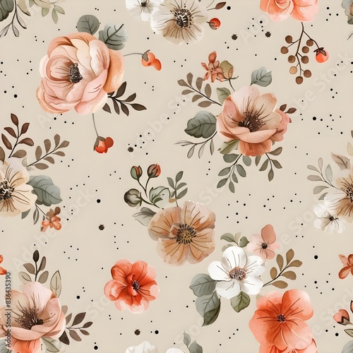 floral garden bloom flower pattern seamless wallpaper design illustration ornament decor