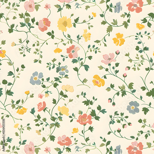 floral garden bloom flower pattern seamless wallpaper design illustration ornament decor