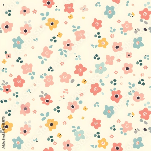 floral garden bloom flower pattern seamless wallpaper design illustration ornament decor