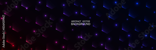 Abstract Blue Background with Gradient, Spots and Highlight. Dark Blue Vector Background with Blurred shapes.