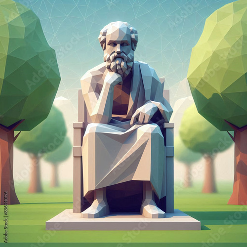 low-poly vector illustration of philosopher Socrates photo