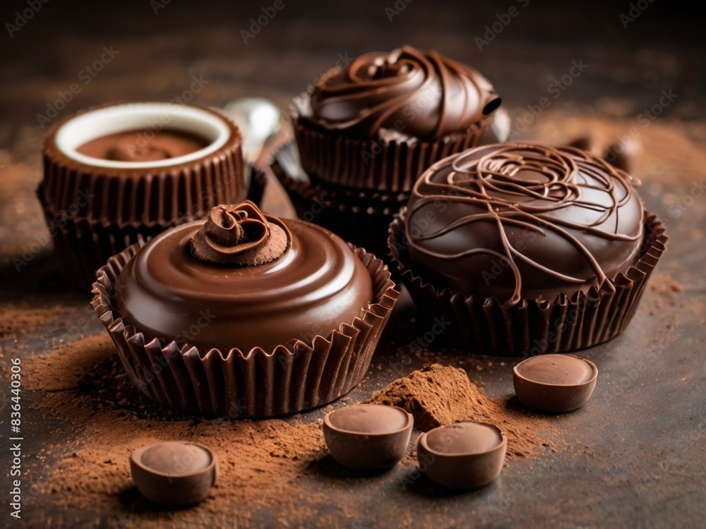 chocolate cake with coffee