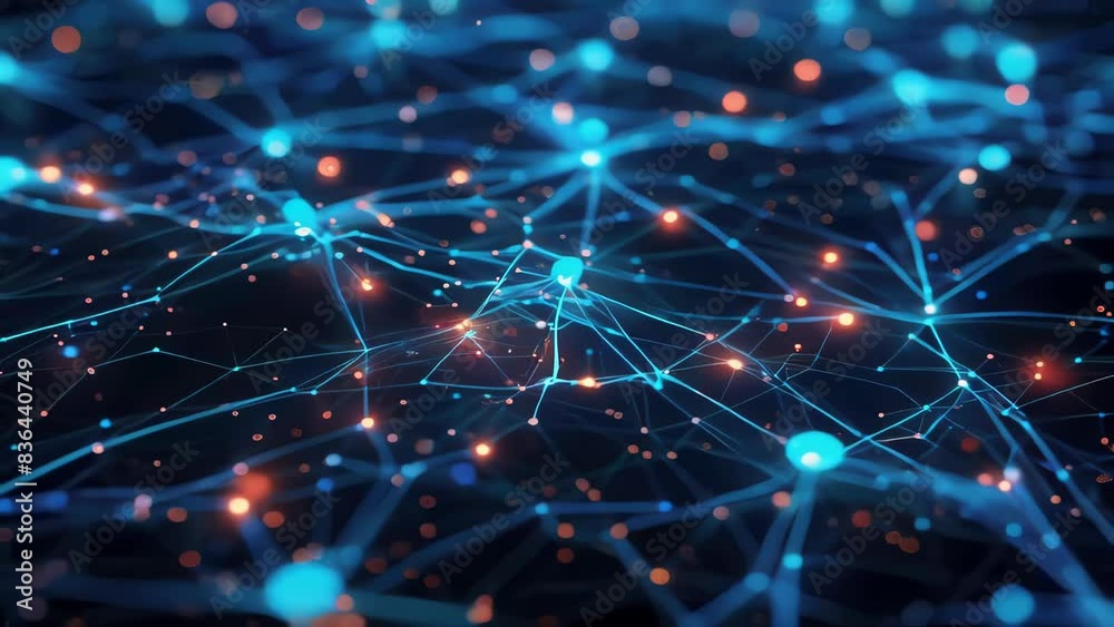 A detailed view of interconnected blue and red LEDs forming a complex pattern. A detailed view of interconnected blue and red LEDs forming a complex pattern.
