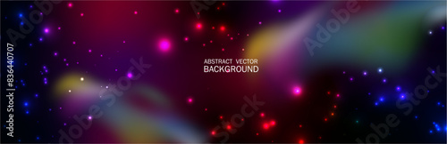 Abstract Colorful Galaxy Background with Defocused bright Gradient, Spots and highlight. North Lights. Stylized Universe and Polar Lights.